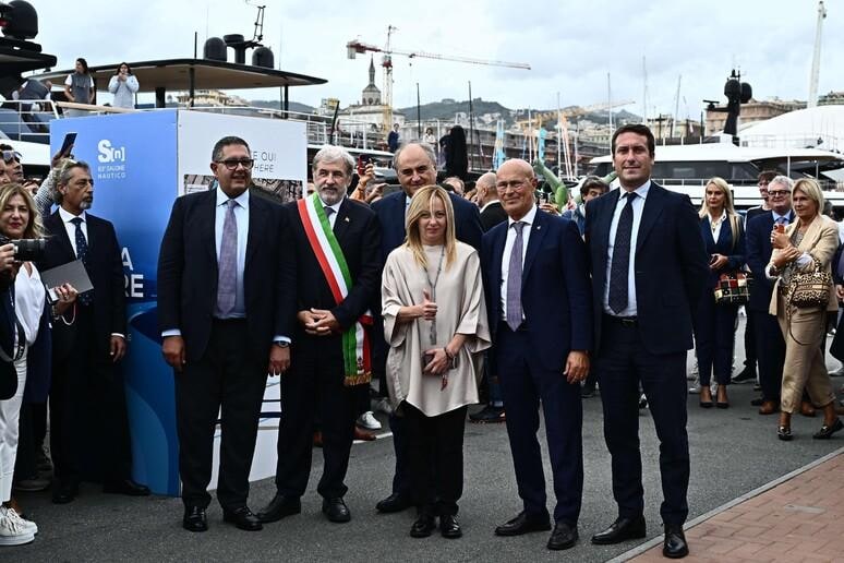 Giorgia Meloni e Silvia Salis al Salone Nautico di Genova